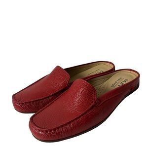 Marc Joseph New York Womens Briarwood Ct Red Leather Mules Flat Size 10